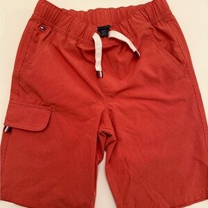 Red Cargo Shorts with Drawstring